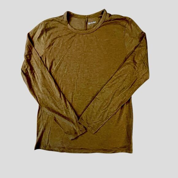 Lululemon Tops - Lululemon Love Long Sleeve Top Womens Small Brown Mustard Pima Cotton Tee